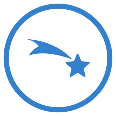 Kayan yıldızı yuvarlak vektör simgesi