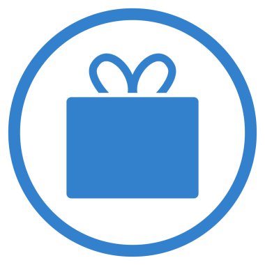 Hediye yuvarlak vektör simgesi