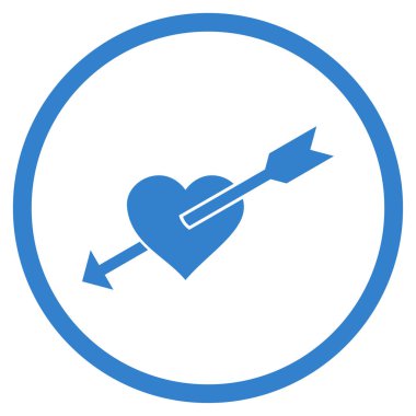 Kalp ok yuvarlak vektör simgesi