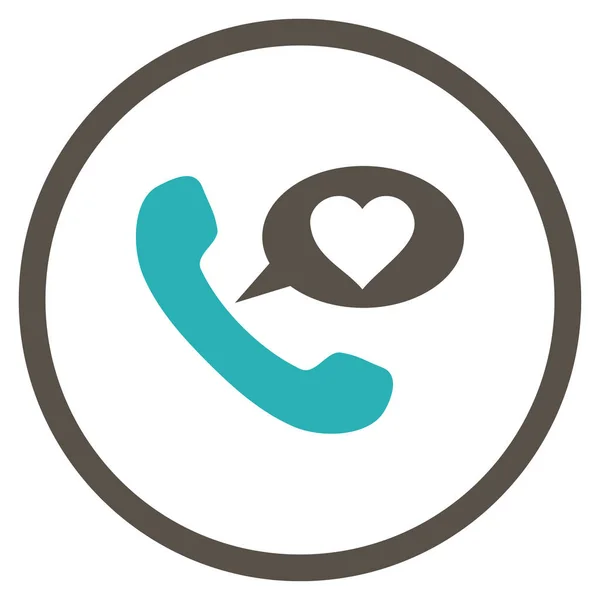 Love Phone Message Rounded Vector Icon — Stock Vector