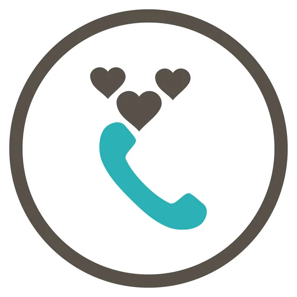 Amor llamada telefónica redondeada Vector icono — Vector de stock