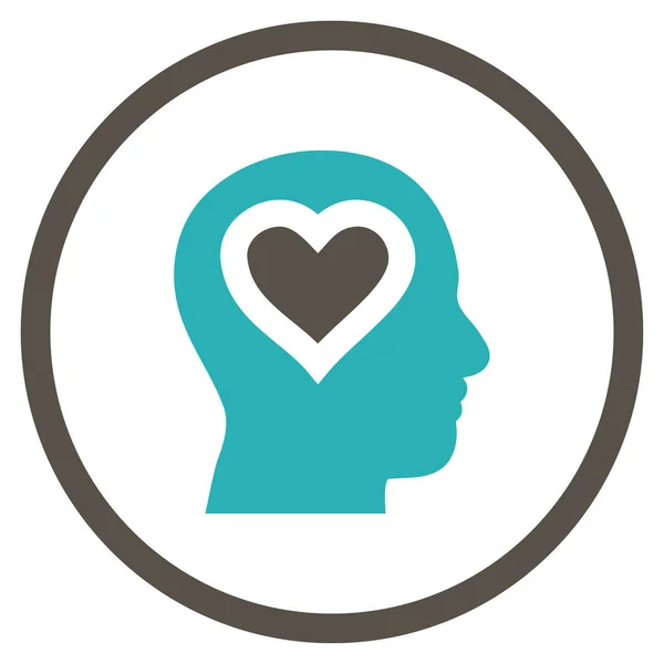 Love In Head Rounded Vector Icon — Stock Vector