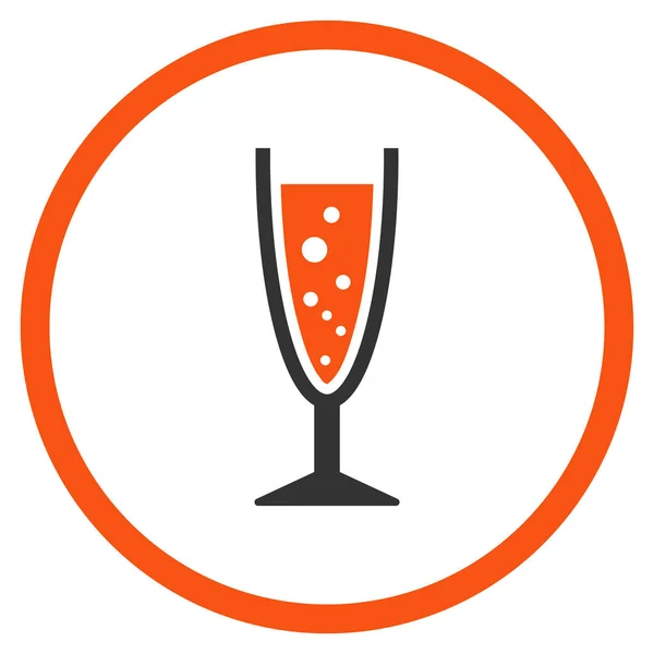 Champagne Glass Rounded Vector Icon — Stock Vector