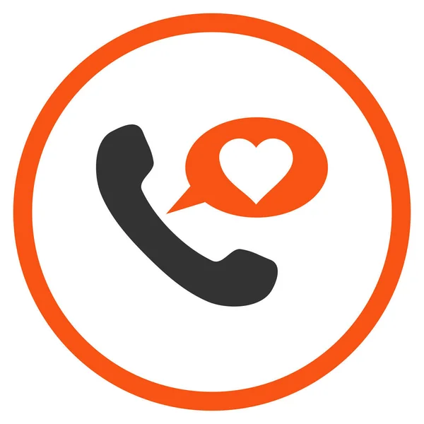 Liefde telefoon bericht afgeronde Vector Icon — Stockvector