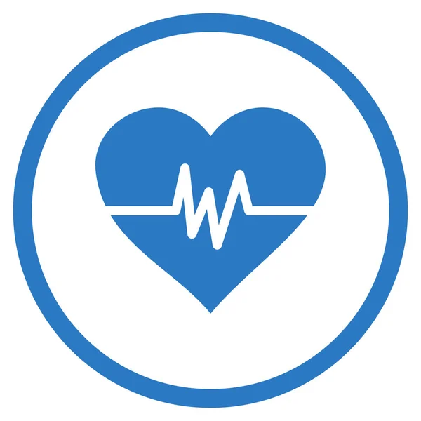 Pulso del corazón redondeado Vector icono — Vector de stock