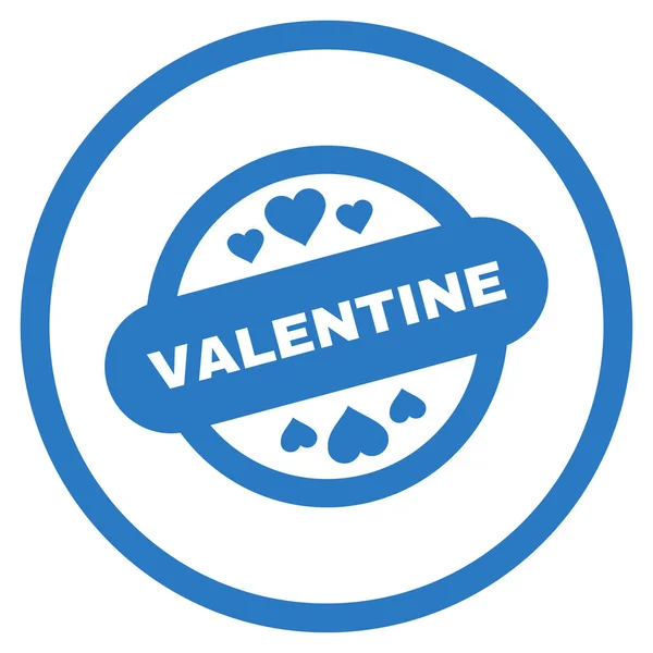 Icône vectorielle arrondie de sceau de timbre de Saint Valentin — Image vectorielle