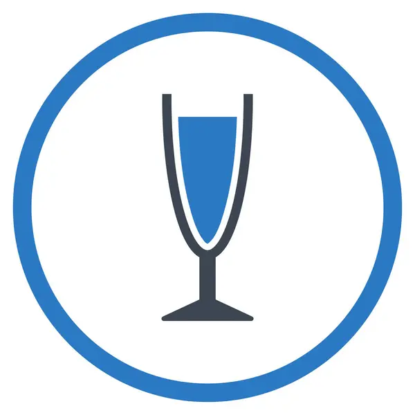 Glas vin rundade vektor symbol — Stock vektor