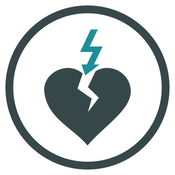 Σπάσει το εικονίδιο καρδιάς στρογγυλεμένες διάνυσμα — Διανυσματικό Αρχείο