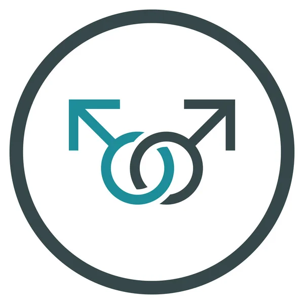 Σύμβολο αγάπη gay στρογγυλεμένες εικονίδιο του φορέα — Διανυσματικό Αρχείο