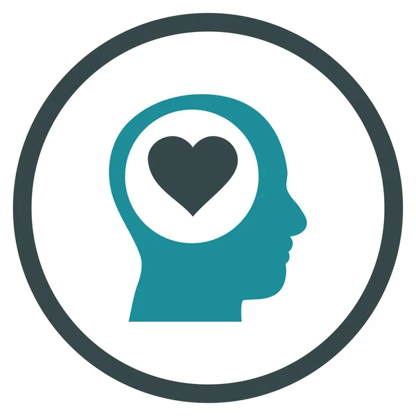 Love Thinking Head Rounded Vector Icon — Stock Vector