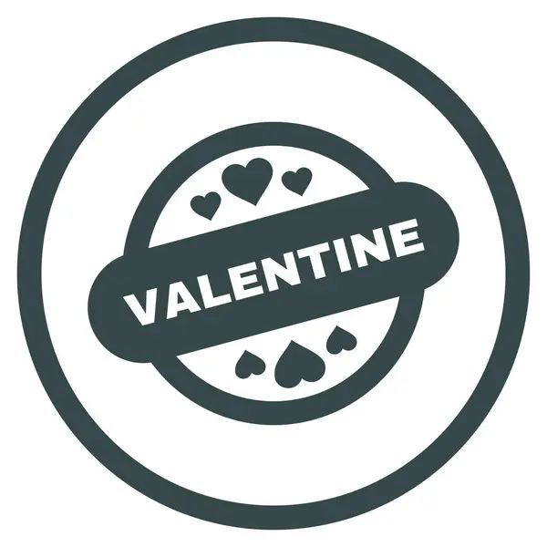 Sello de sello de San Valentín redondeado Vector icono — Archivo Imágenes Vectoriales