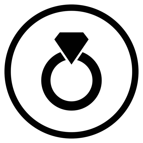 Diamond Ring afgeronde Vector Icon — Stockvector