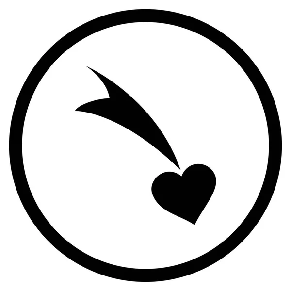 La caída del corazón redondeado Vector icono — Archivo Imágenes Vectoriales