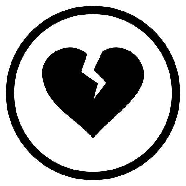 Icono de Vector Redondeado de Rotura del Corazón — Vector de stock