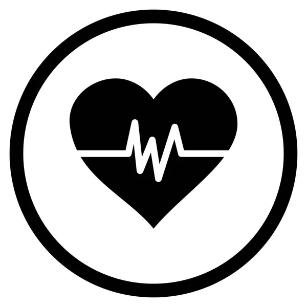 Ikona wektor zaokrąglona puls serca — Wektor stockowy