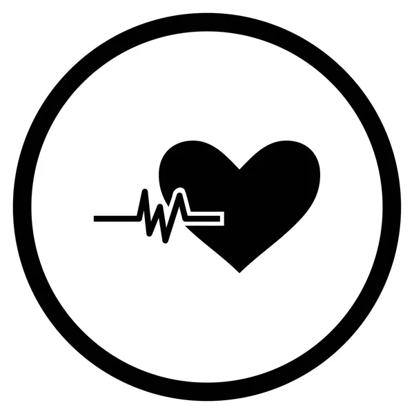 Srdeční puls zaoblené vektorové ikony — Stockový vektor