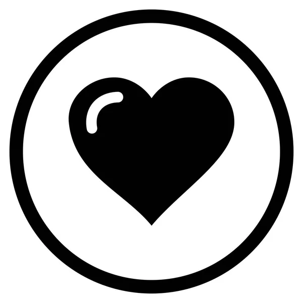 Corazón de amor redondeado Vector icono — Archivo Imágenes Vectoriales