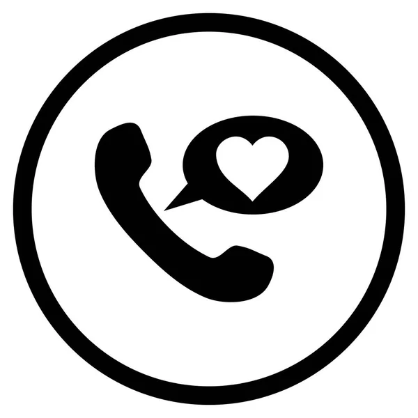 Amor Teléfono Mensaje Redondeado Vector Icono — Vector de stock