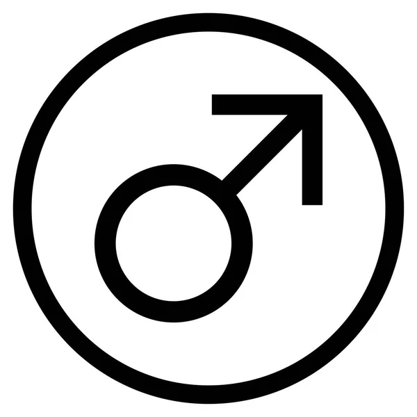 Icône vectorielle arrondie de symbole masculin de Mars — Image vectorielle