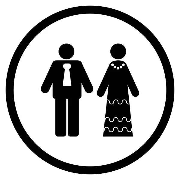 Icône vectorielle arrondie de jeunes mariés — Image vectorielle