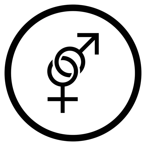 Simbolo di sesso arrotondato icona vettoriale — Vettoriale Stock