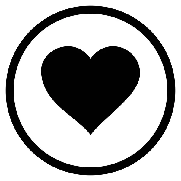 San Valentín corazón redondeado Vector icono — Archivo Imágenes Vectoriales