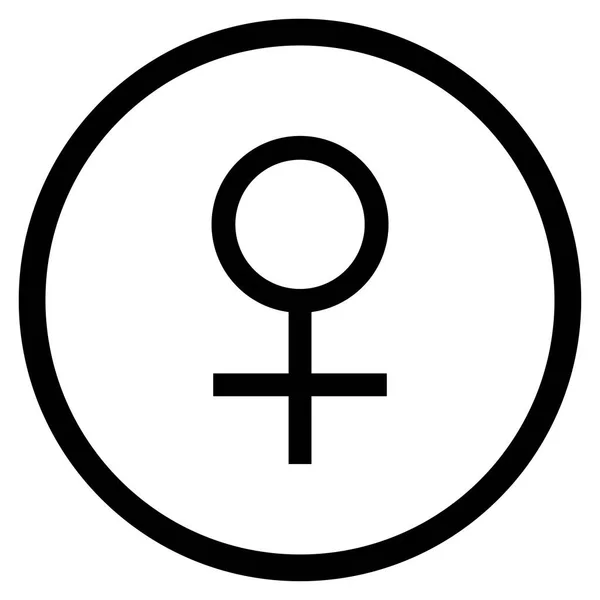 Icône vectorielle arrondie de symbole féminin de Vénus — Image vectorielle