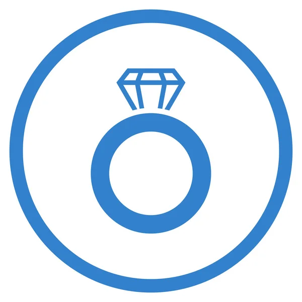 Gem Ring Rounded Vector Icon — Stock Vector