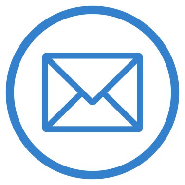 Mektup yuvarlak vektör simgesi