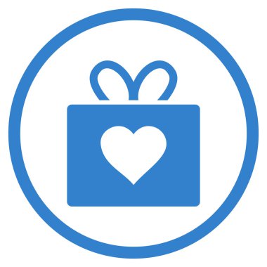 Sevgi hediye yuvarlak vektör simgesi