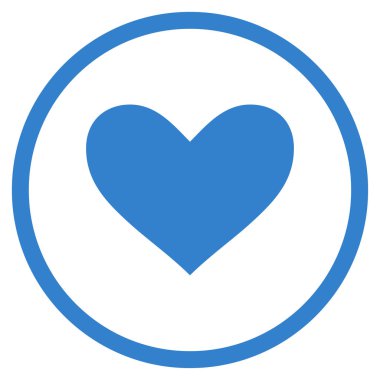 Aşk kalp yuvarlak vektör simgesi