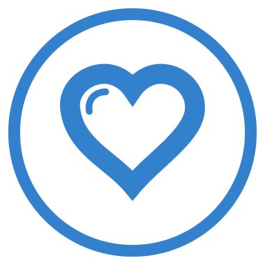 Aşk kalp yuvarlak vektör simgesi