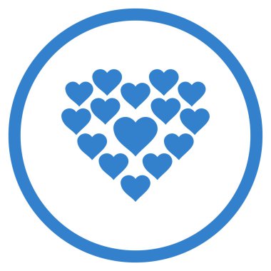 Aşk kalp şekli yuvarlak vektör simgesi