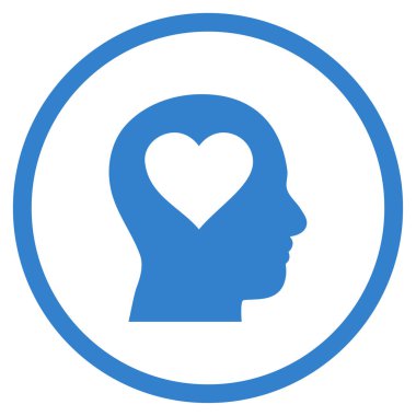 Kafa yuvarlak vektör simgesinde seviyorum