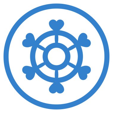 Güzel tekne direksiyon yuvarlak vektör simgesi