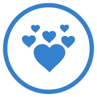 Güzel kalpler yuvarlak vektör simgesi