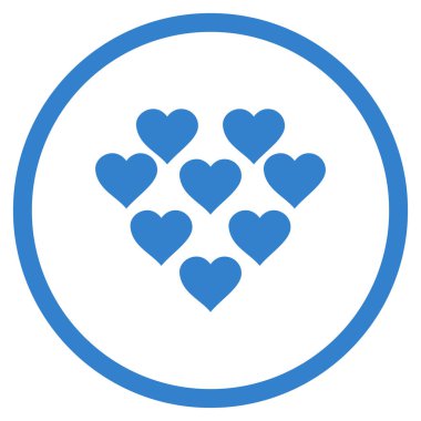 Güzel kalpler yuvarlak vektör simgesi