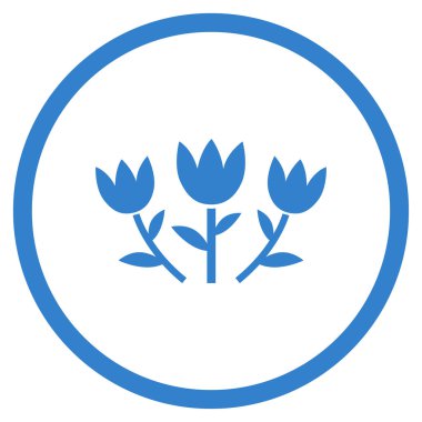 Lale çiçek yuvarlak vektör simgesi