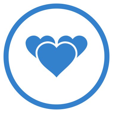 Sevgililer günü kalpleri yuvarlak vektör simgesi