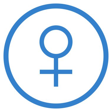 Venüs kadın sembolü yuvarlak vektör simgesi