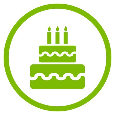 Doğum günü pastası yuvarlak vektör simgesi