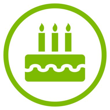 Doğum günü pastası yuvarlak vektör simgesi