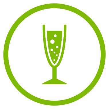 Şampanya Kadehi yuvarlak vektör simgesi