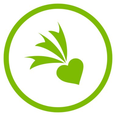 Düşen kalp yuvarlak vektör simgesi