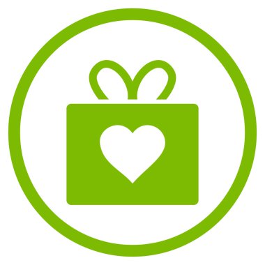 Sevgi hediye yuvarlak vektör simgesi