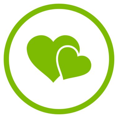 Sevgi kalpleri yuvarlak vektör simgesi