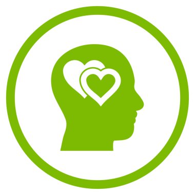 Zihin yuvarlak vektör simgesinde seviyorum