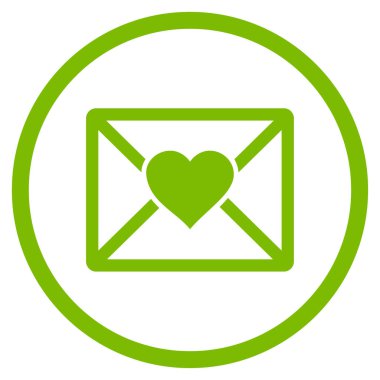 Aşk mektubu yuvarlak vektör simgesi