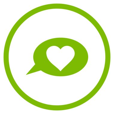 Aşk ileti balon yuvarlak vektör simgesi