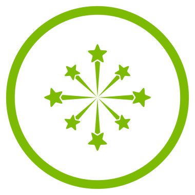 Yıldız patlama havai fişek yuvarlak vektör simgesi